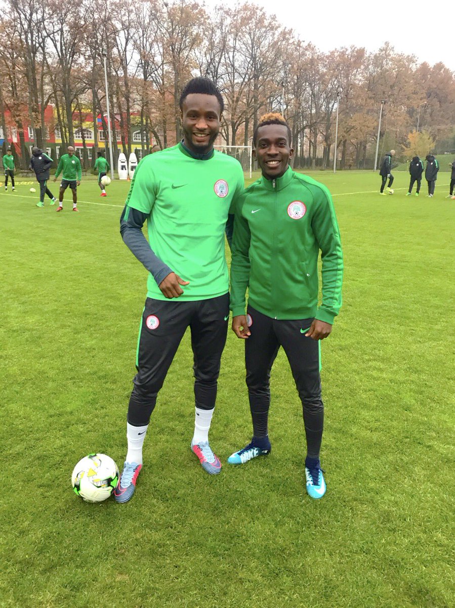 henryconyekuru's tweet photo. I remember watching this guy play, Winning premier league titles and being a huge inspiration for me and many other kids, Now we are  teammates! God is Great! ⚽#ObiMikel#respect 🙌🏾🇳🇬🦅 https://t.co/LeSE7aymbk