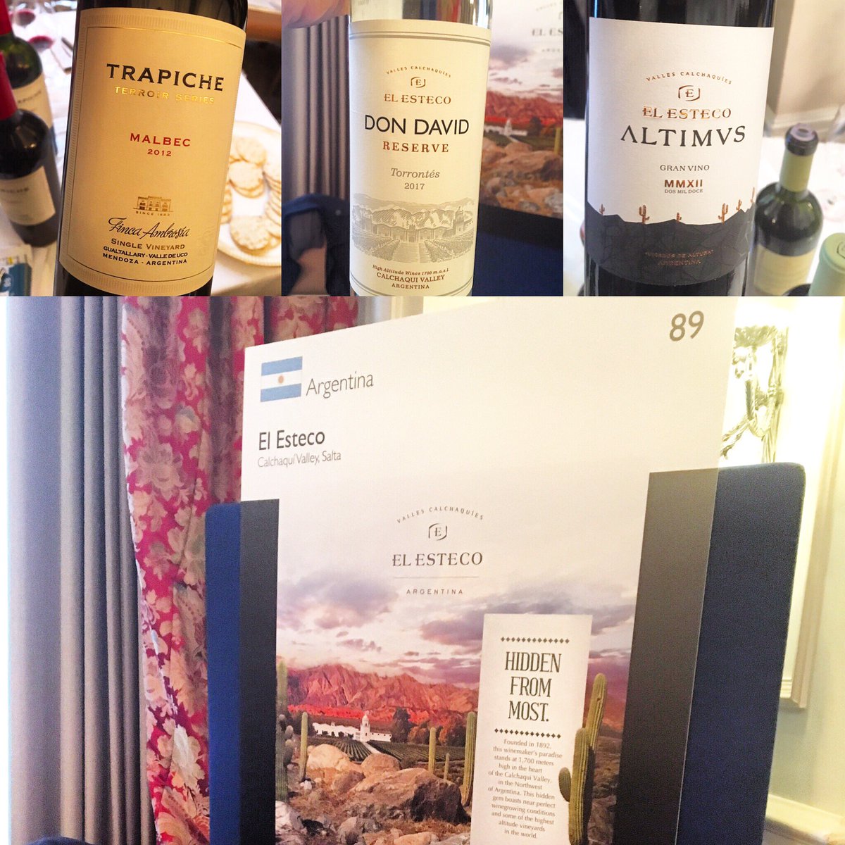 ShehnazinLondon's tweet photo. Best of Argentina @trapichewines #Ambrosia #malbec #mendoza #stand88
El Esteco #salta #calchaquivalley stunning #dondavid #torrontes #white & #Altimus #cafayetevalley #redblend #malbec #cabernetsauvignon #cabernetfranc #luscious #stand89 #decanterfwe @landmarklondon @decanter https://t.co/vLpltlVCRb