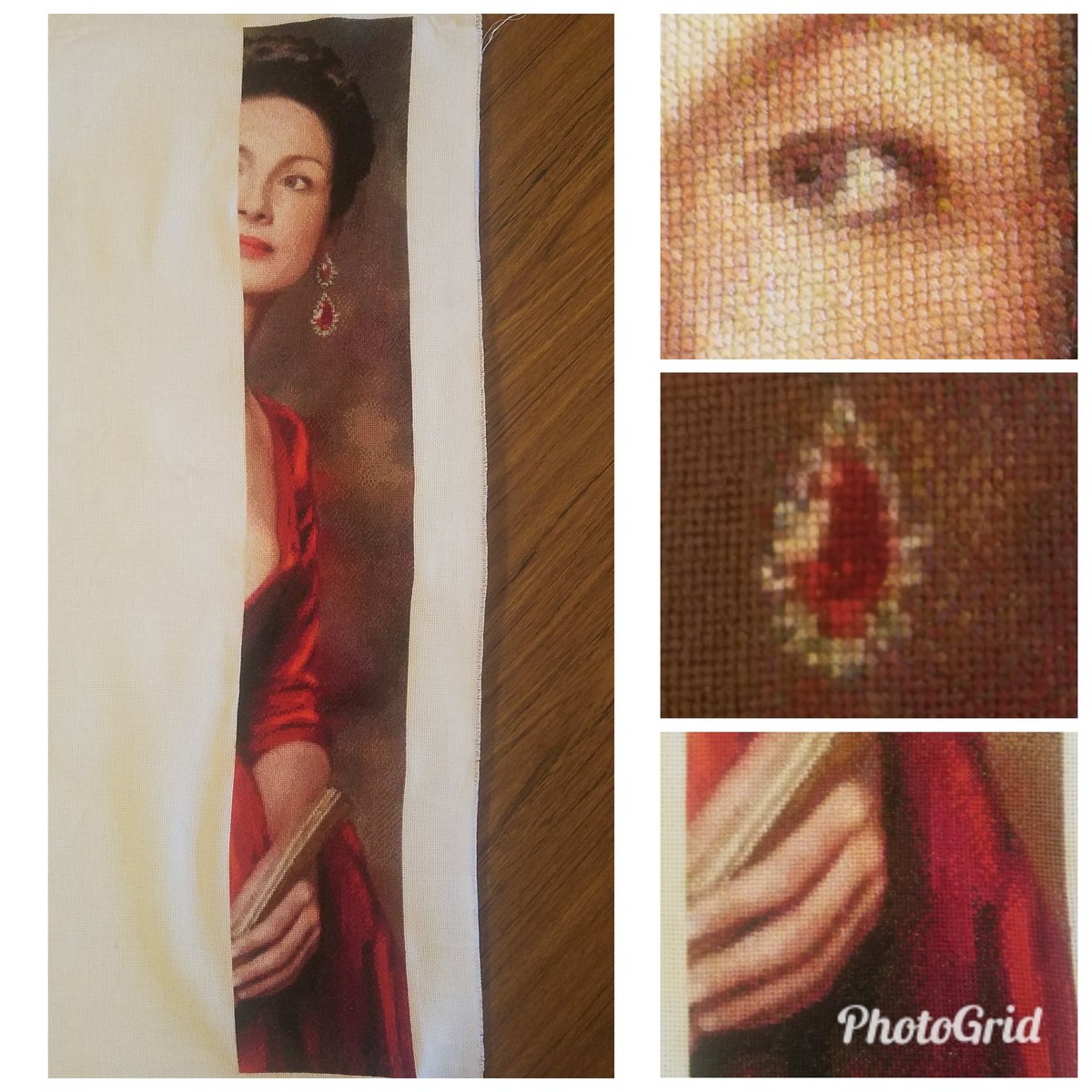 sqrlb8's tweet photo. Close ups of The Laird's Lady. 42,000 +/- stitches so far #notapicture #xstitching #Outlander @SamHeughan @caitrionambalfe https://t.co/wU72fRF5gA