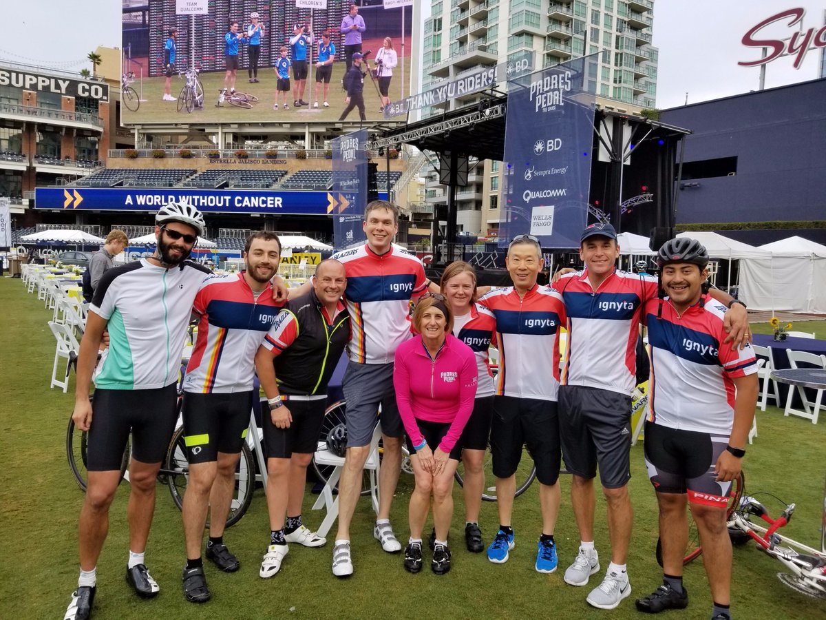Ignyta's tweet photo. Showing our support for @PedalSD today. Team @Ignyta is ready to ride! #WhyIPedalSD #EndCancer #GoTeam #TeamIgnyta #PadresPedal https://t.co/l9EiEG2FOk