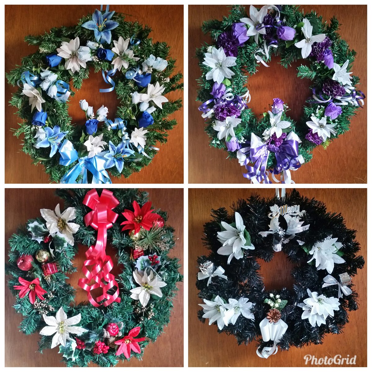 Samwinson1's tweet photo. 4 wreaths I made for a friends grandma and grandad and a couple for Christmas #vefy thetaputic https://t.co/4qn8svaLC6