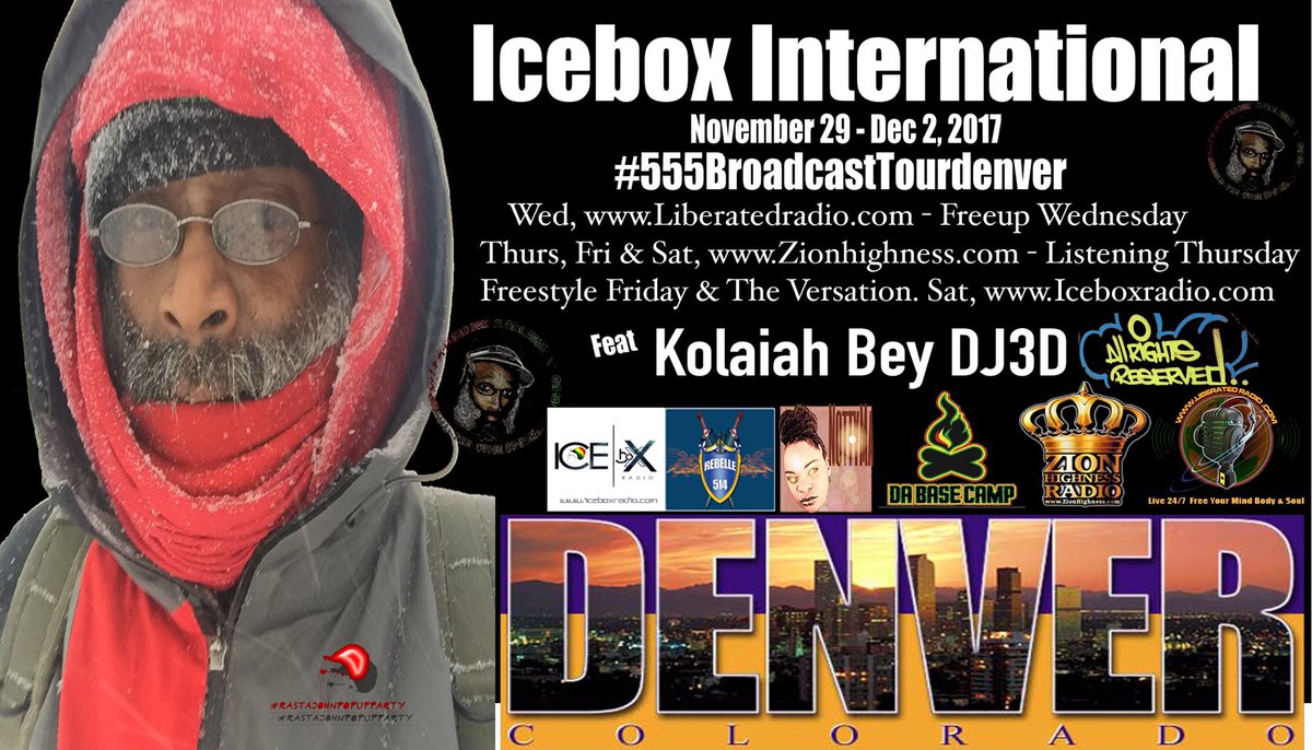 RadioIcebox's tweet photo. Once the Cold sets in Brrrr. #555broadcasttourdenver Kolaiah Bey of Icebox International is Heading to Denver Colorado. https://t.co/vGZT0AFTTl