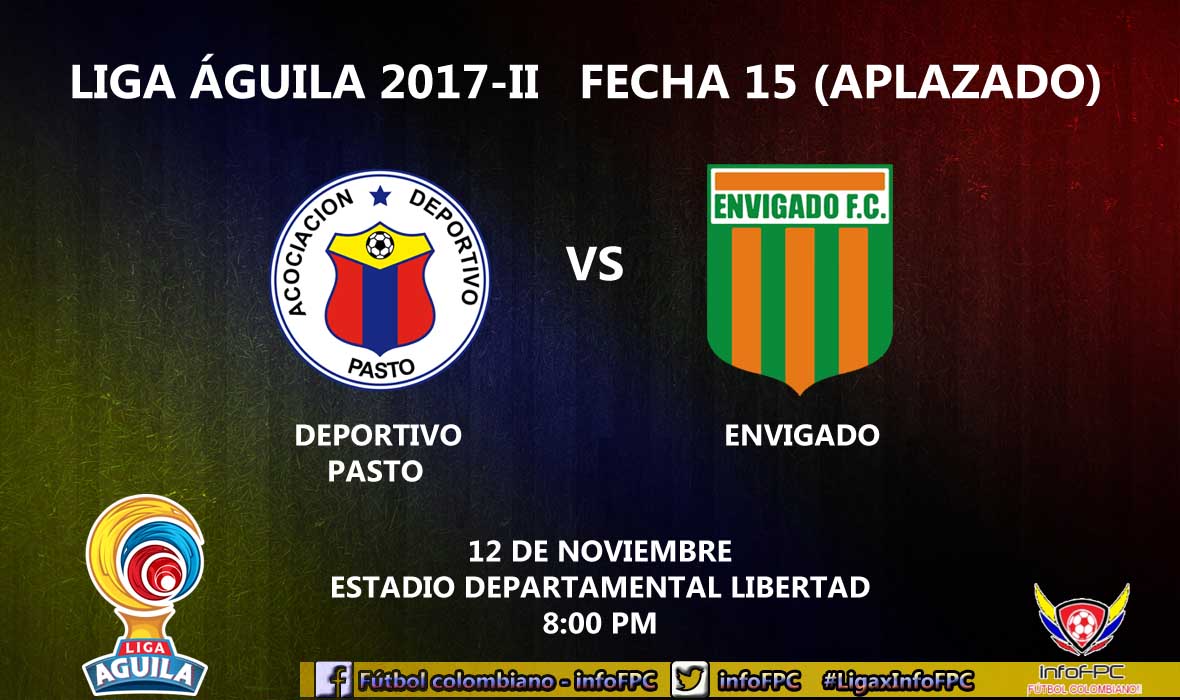 infoFPC's tweet photo. ¡LA JORNADA DOMINICAL SE CIERRA EN EL LIBERTAD!
@DeporPasto fuera de conversaciones del descenso, recibe a @EnvigadoFC, que tiene aún tiene una remota posibilidad de clasificar a los play-offs. #PASvsENV #LigaxInfoFPC https://t.co/dIdaOWjLr9