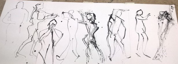 KRimaitis's tweet photo. Beautiful collective from last weeks session. Really proud of these students 7 weeks into life drawing #bamboo #impliedline @StHelensCollege https://t.co/e3Wv0jo1p2