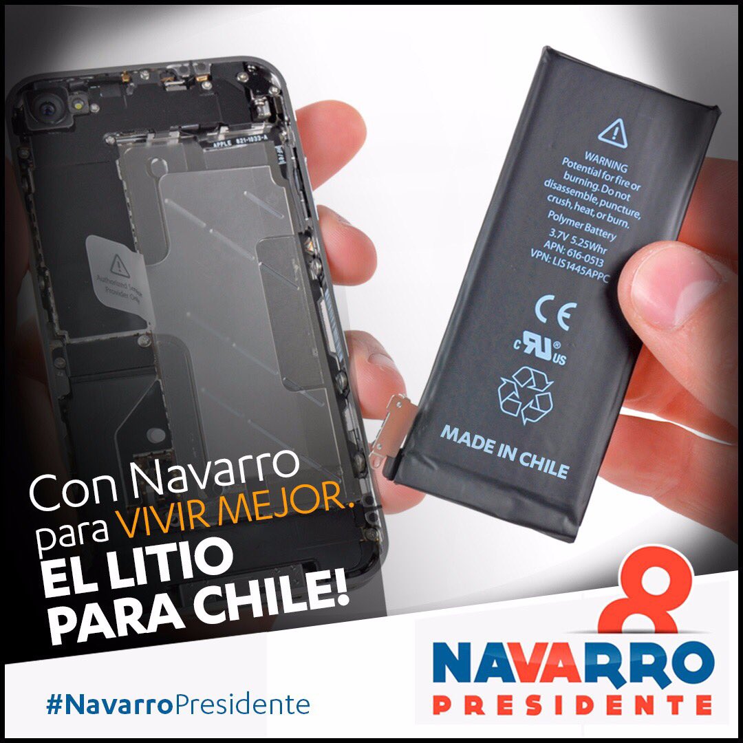 senadornavarro's tweet photo. Vamos a desarrollar la industria nacional del Litio. Para beneficiar a todos.  #ElLitioEsChileno https://t.co/nIImwUf6qH