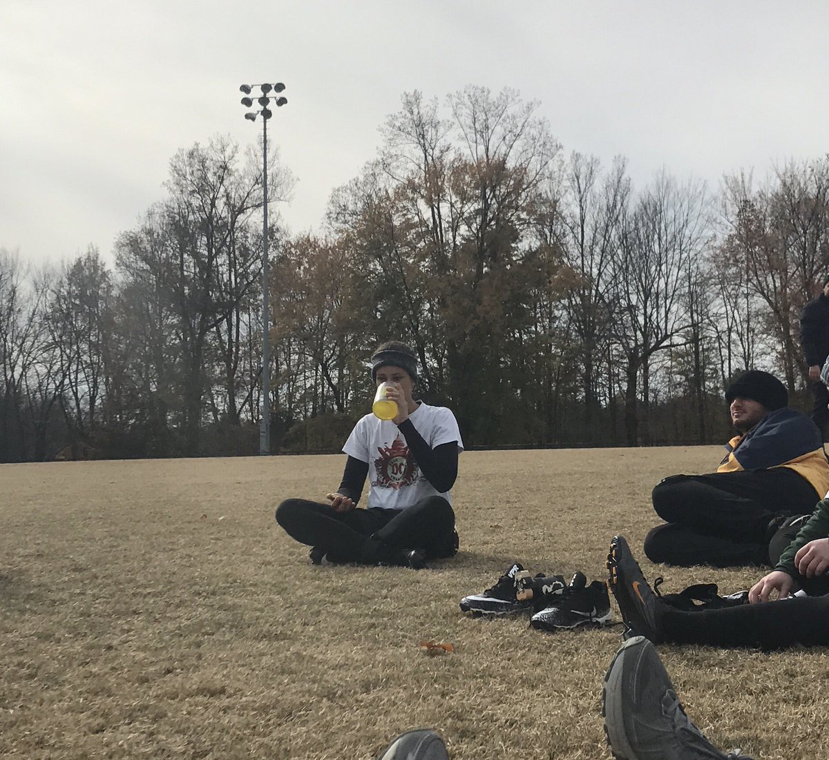 MasonExtinction's tweet photo. Post game shout-outs: Ciara is the first rookie to get a shout out and therefore the first rookie to get the pickle juice. She hated it #pickles2.0 #isthishazing https://t.co/kMg8auC82S