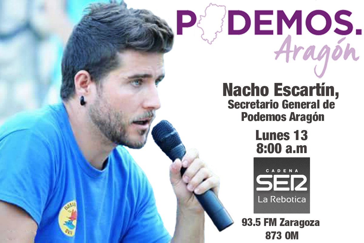 Podéis escuchar a nuestro Secretario General <a href="/Laenredadera/">Nacho Escartín Lasierra</a> mañana a primera hora en La Rebotica de <a href="/RadioZaragoza/">Radio Zaragoza</a>, con <a href="/evaperezsorri/">Eva Pérez Sorribes</a>