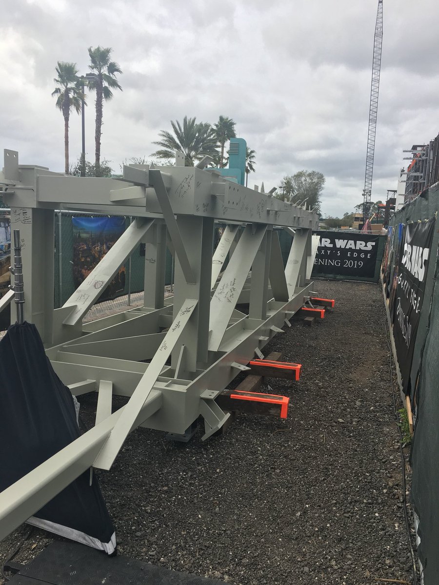 ZachFunes's tweet photo. Being a part of @starwars and Disney history today by signing a steel beam for Galaxy’s Edge! #wdwcast https://t.co/aBXWIUzUNy