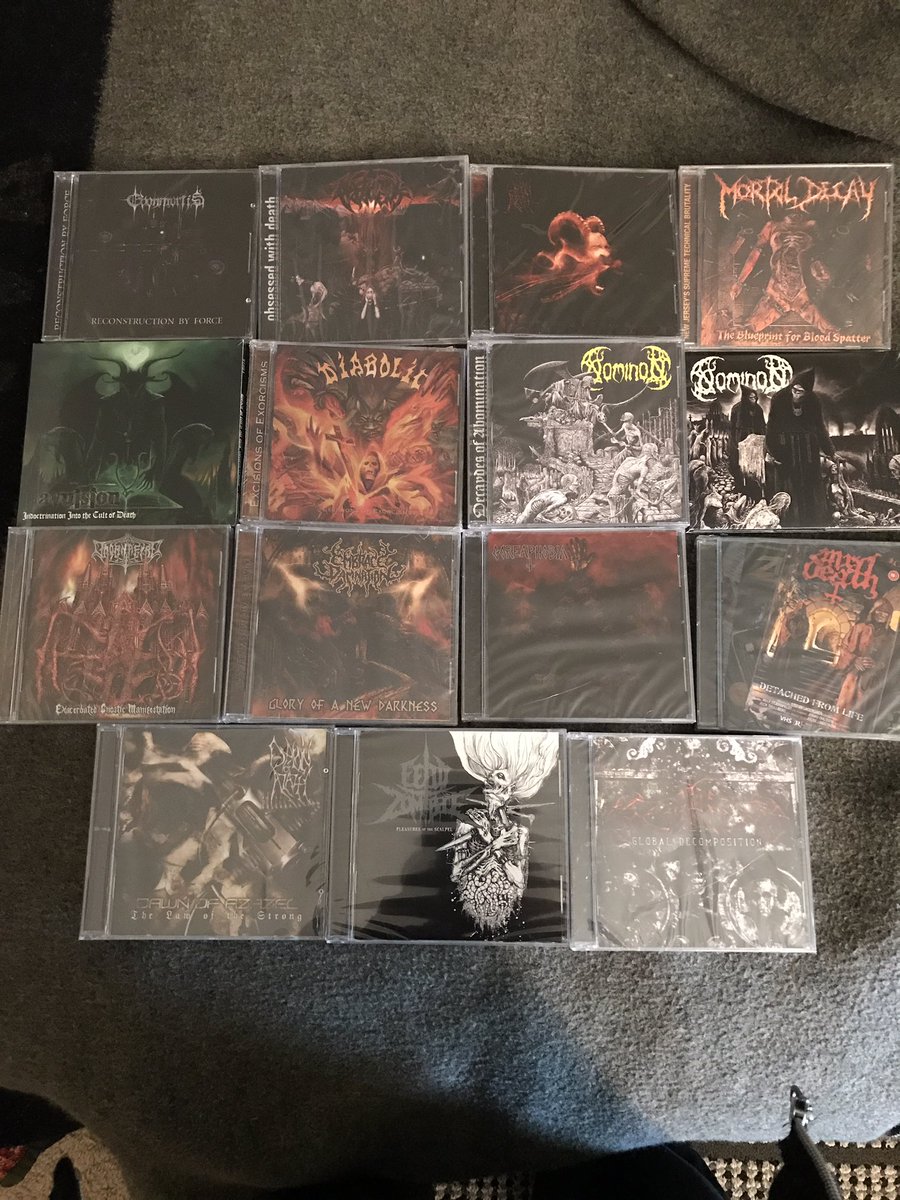 AFintonis's tweet photo. My order came in today! A bunch newer underground death metal that I've heard very little of. I have a lot of music to spin! https://t.co/FFTgRCc5yx