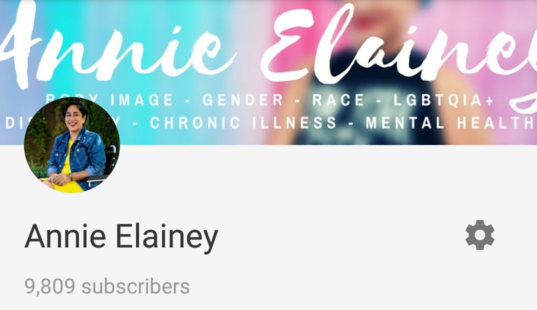 a screen cap if Annie's YouTube channel called "Annie Elainey" where it reads "9,809 subscribers"
