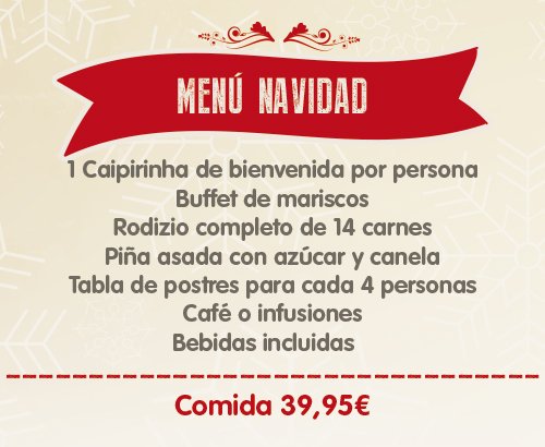 vilabrasiles's tweet photo. Aquí nuestra propuesta para estas Navidades. Más información y reservas...
📞 91 510 1020. #vilabrasil #madrid https://t.co/f9flbcrHoq