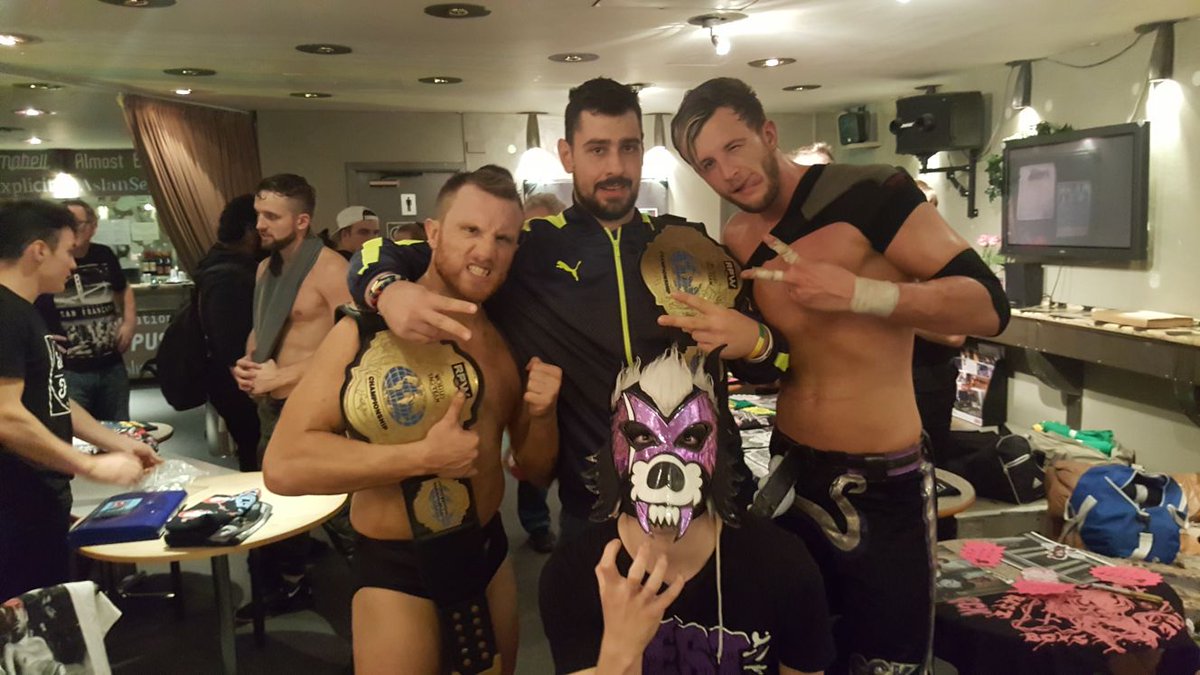 ADellanzo1's tweet photo. Next up are CCK @OBEYBrookes @Travis_BanksPW and @KidLykos Top, top guys outside the ring, got to talk and meet them more at the Cockpit shows and they always put on a show inside the ring #WrestlerAppreciationThread https://t.co/8Us3ypgJe5