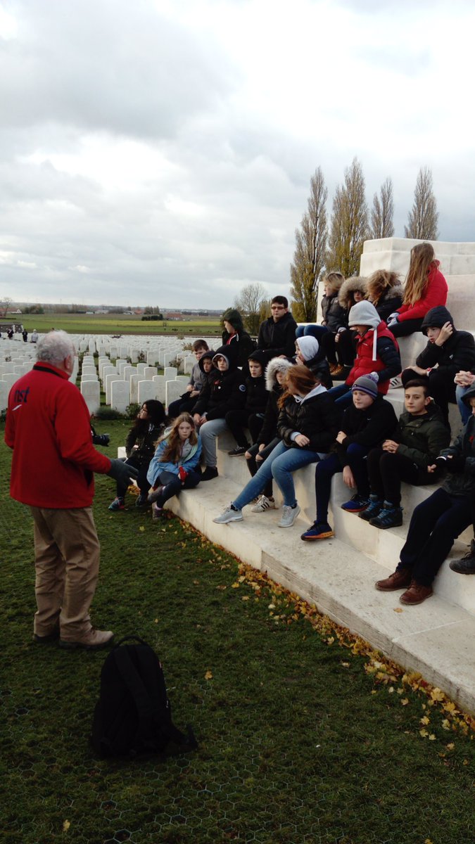ScienceatNorton's tweet photo. Our excellent guide Tom giving the low down at the Tyne Cot cemetery #Battlefields2017 @NortonCollege @HumanitiesNC https://t.co/ndSNdV2kjU