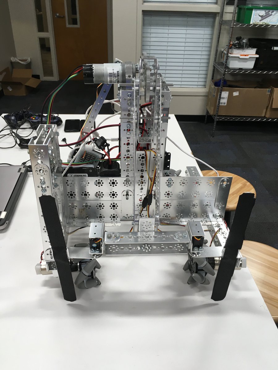 Over finals week, a few members of our team made tremendous progress on our robot. Here is an update on what it looks like now.