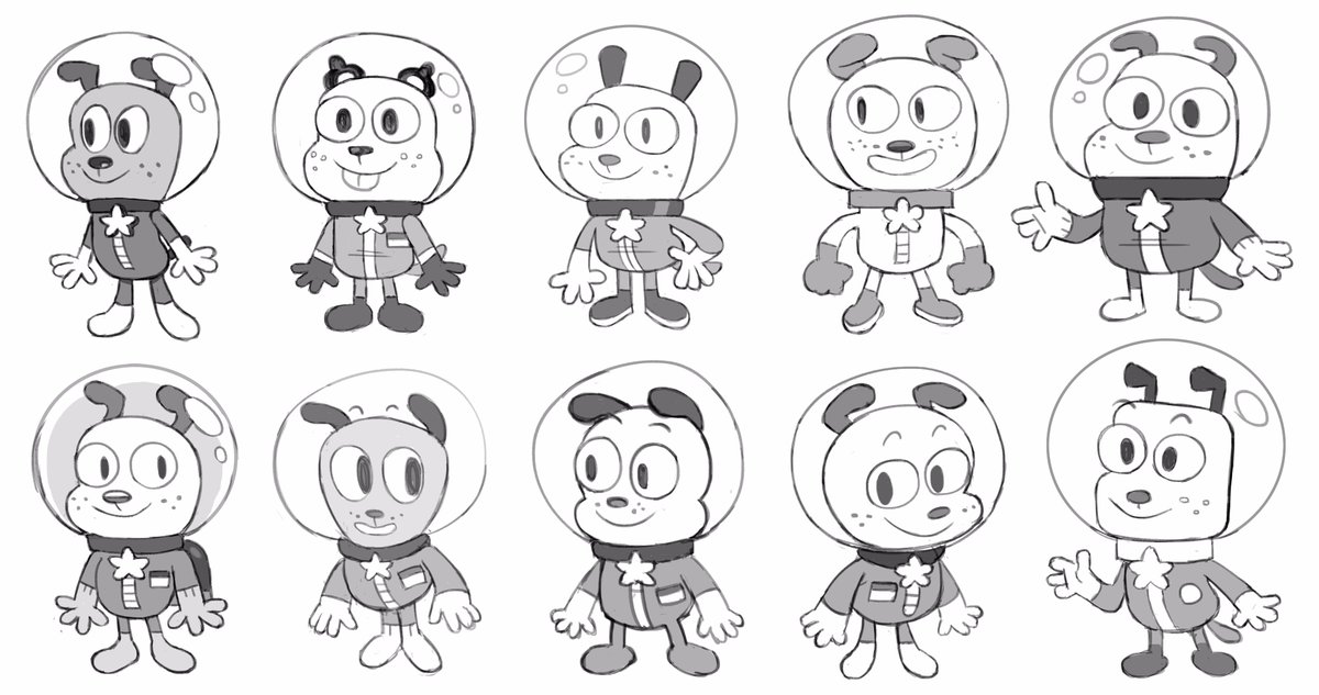Some early designs for Diego and Orbot from the Nick short "Space mission: Danger" 