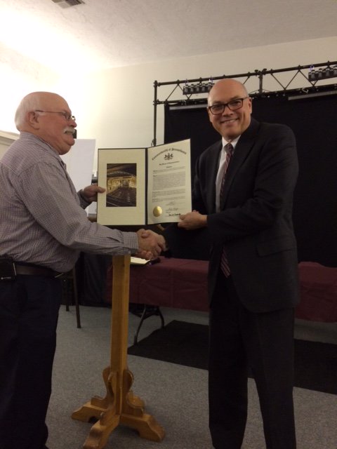 Rothsville Fire Company 100th Anniversary Citation for Chief Young (a 50+ year member)!