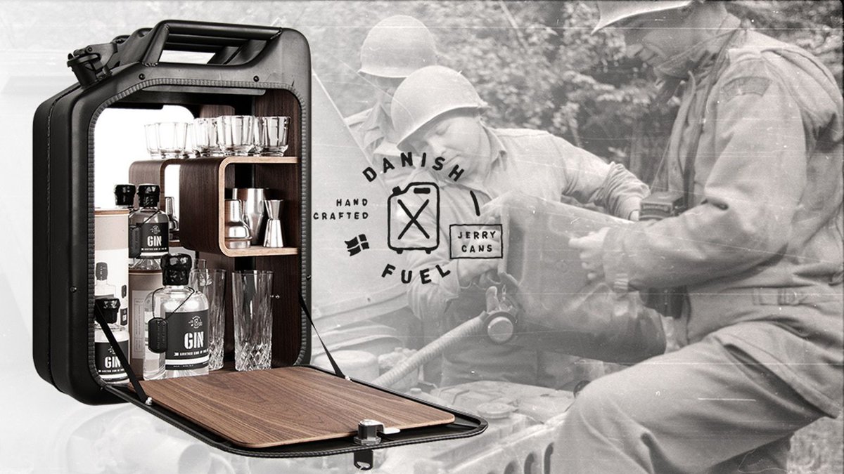 TheGadgetCrowd1's tweet photo. Inspired from World War II's Jerry Can - Danish Fuel Bar Cabinet is redesigned for another kind of fuel! A perfect luxury piece for your bar at home. https://t.co/zhSu0Xolsr #danishfuel #jerrycan #bar #baraccessory #design #Kickstarter https://t.co/vdCxS5gJoc