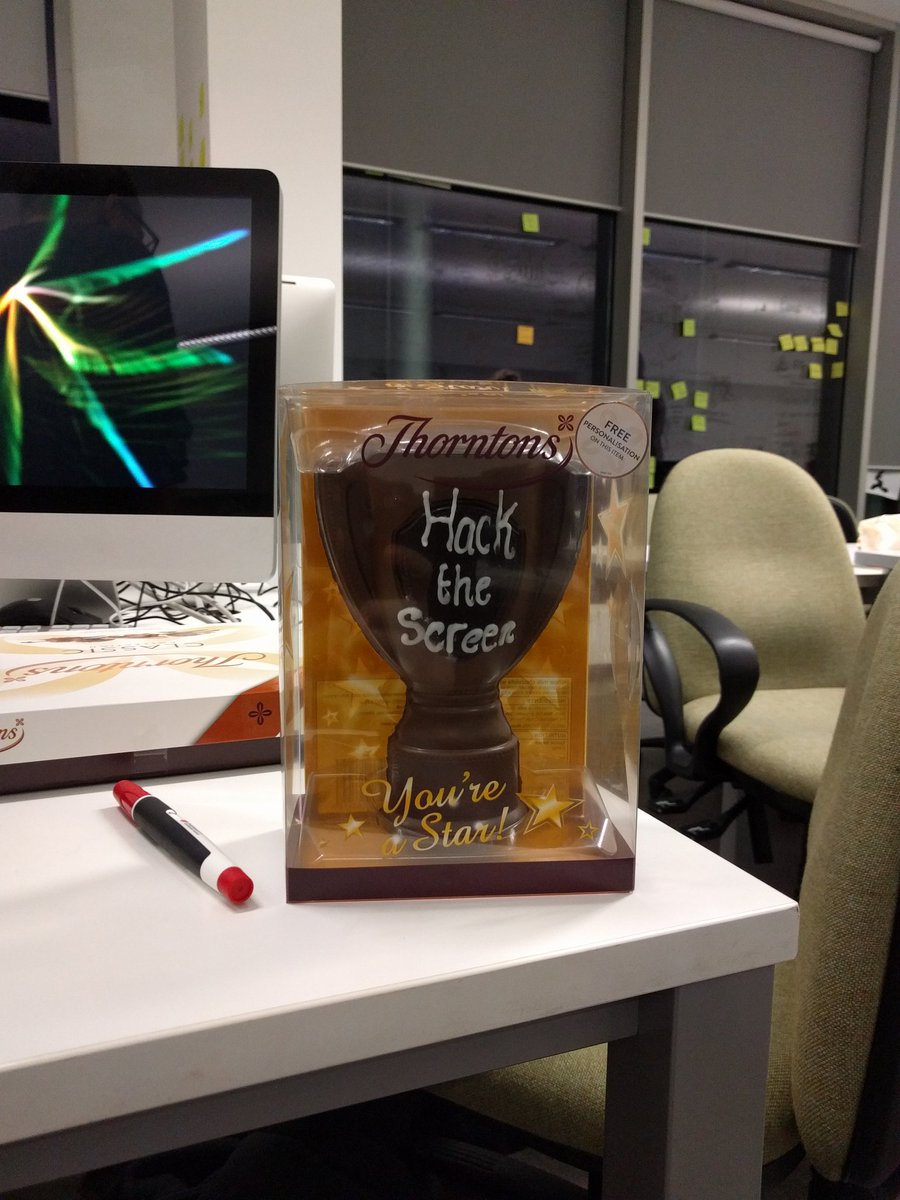 glenndavidson's tweet photo. This is what a trophy looks like. Keep an eye on #digibelfast this week to see more 😉
#hackthescreen https://t.co/OOuKsmzDi8