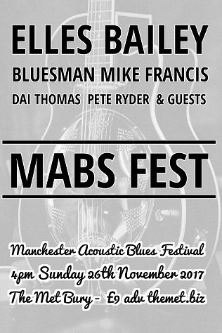 MABSFest's tweet photo. Exactly 2 weeks today until #Manchester Blues #MABSFest 2017 hits @TheMet Bury with #EuropeanBluesAwards 2017 results & amazing UK acoustic blues. Listen out for @BluenotesARA on #BBCRadioLancs from 9pm for more info & get final ยฃ9 adv tkts now. @VisitLancashire https://t.co/CofX1hNCEP