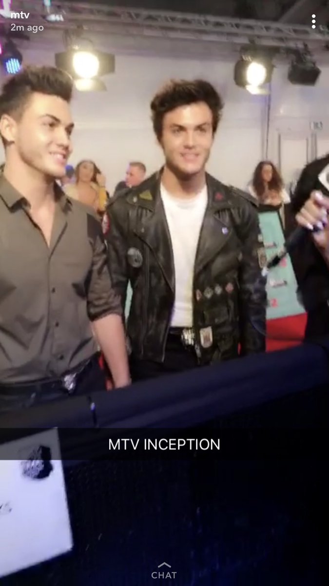 MTV's tweet photo. Don’t mean to alarm anyone, but I spy @GraysonDolan and @EthanDolan at the #MTVEMA on our Snapchat right now!!! 👻: MTV https://t.co/eTaXgWjAPs
