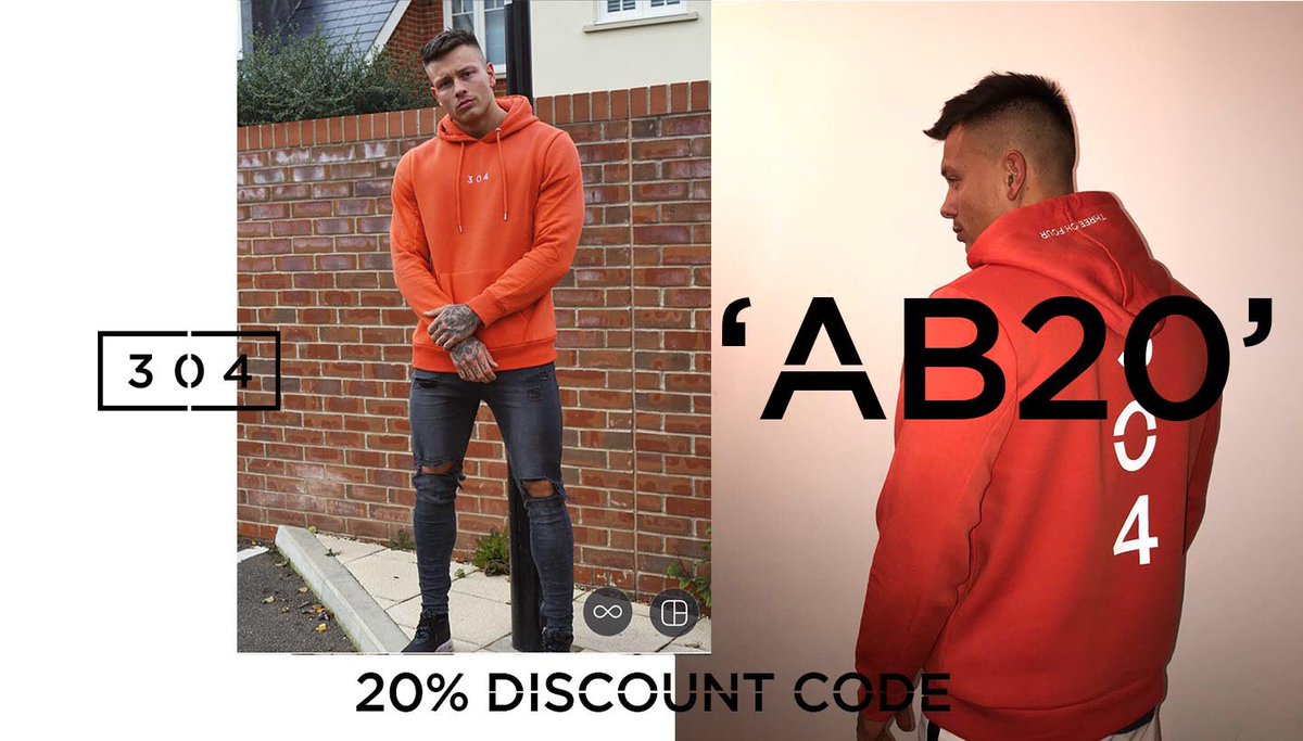 304clothing's tweet image. @ab_bowen07 Use the 20% discount this evening 'AB20'