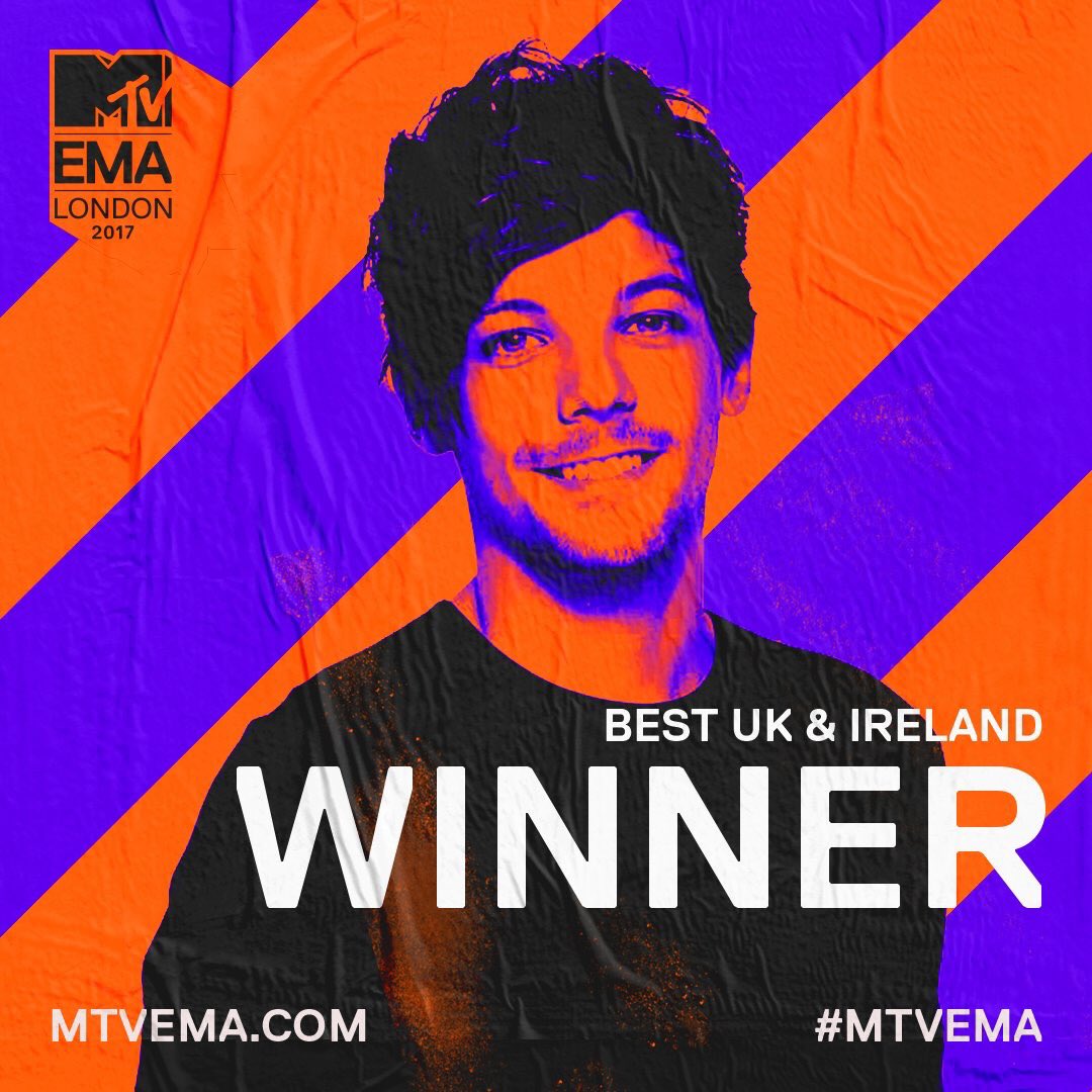 louistomitalia's tweet photo. “Best UK &amp; Ireland Act, WINNER” 
Congrats @Louis_Tomlinson couldn’t be prouder🔥💙 #ProudOfLouis #MTVEMA 
•It’s a teamwork between you and us• https://t.co/m9ocZ5ZIjz