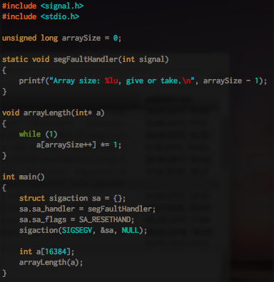 bottlecrunch's tweet image. How to find out the (approximate) length of an array in C. via /r/ProgrammerHumor @strangeplace4snow ift.tt/2yxACHO #programmerhu…