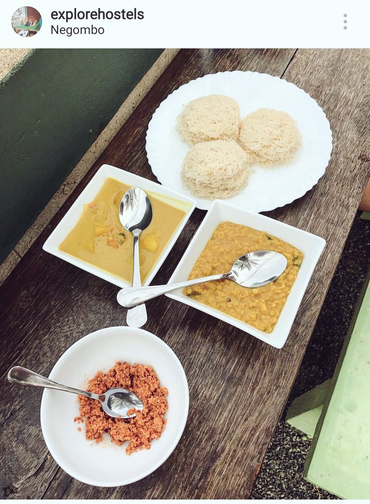 ExploreHostels's tweet photo. What's better than waking up next to the beach? Waking up next to the beach AND enjoying a classic Sri Lankan breakfast! 🙏😋• Available every morning @explorehostels thanks to our amazing manager Krish and his wonderful wife! #Yum #SriLanka #Travel #Hostel #HostelLife #Foodie https://t.co/pXcRAJmYrR