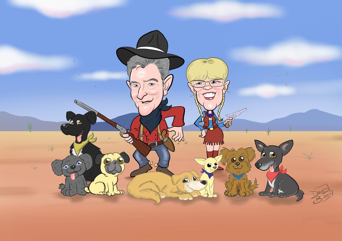 DavidWarbleArt's tweet photo. Recent digital caricature with a Wild West theme! #Caricature #Art https://t.co/cDjngo2kzN