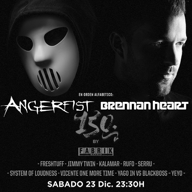 fabrikdiscoteca's tweet photo. Dale a "RT" y ven gratis a 150 con Angerfist y Brennan Heart !! El 23 de diciembre bailamos Hardstyle y Hardcore !! https://t.co/2pNgfeJvrq