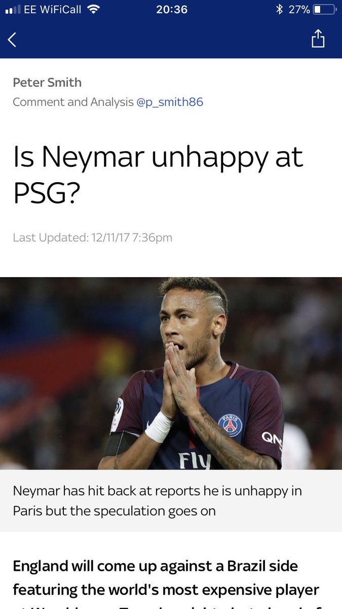 JC3602's tweet image. Is Neymar unhappy at PSG? Im sure no one gives a shit and someone please tell him to grow up and take the pay check he wanted #greed #*unt #biggerproblems #getoveryourself