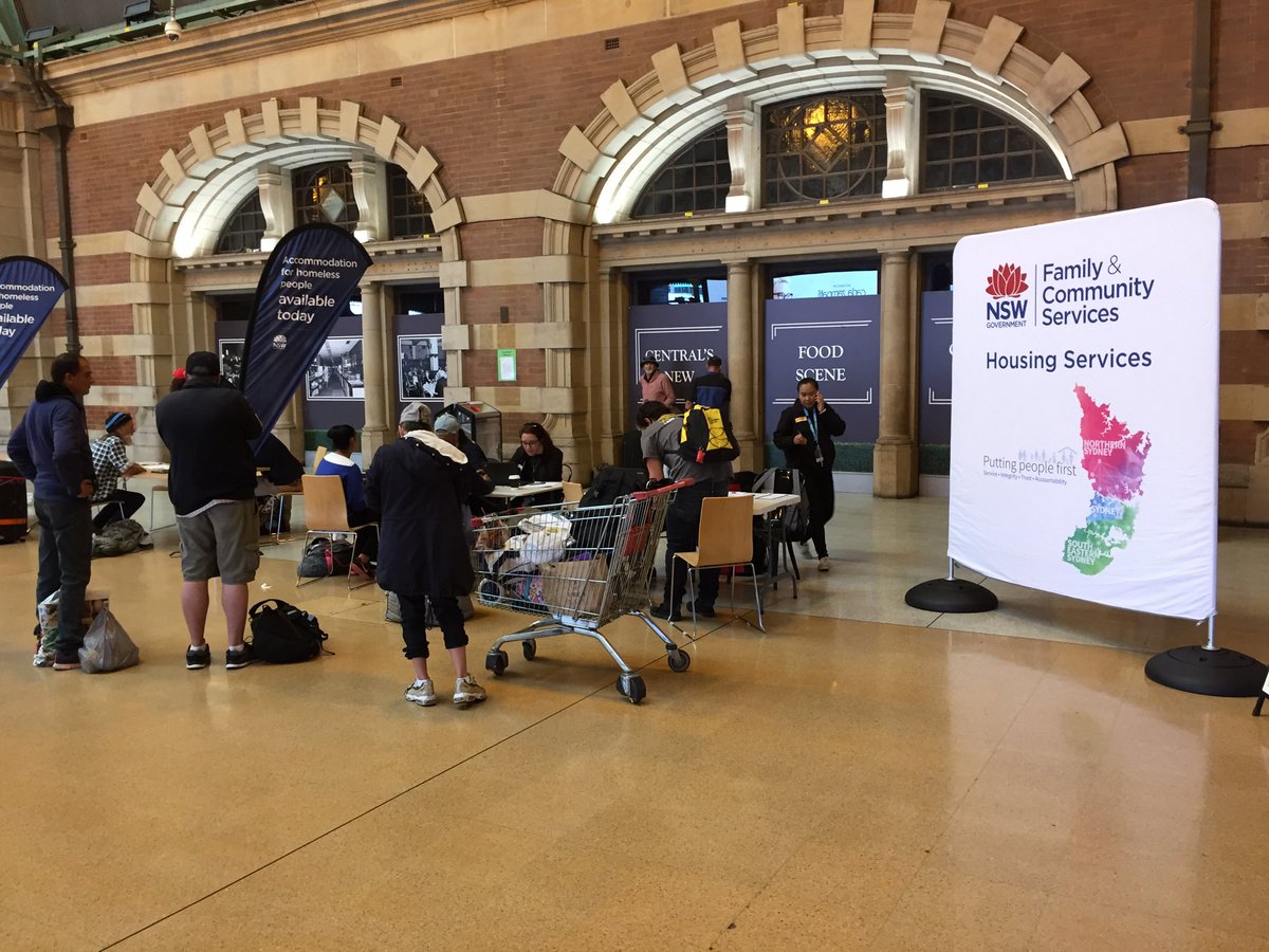 paulvevers's tweet image. FACS staff and partners helping homeless people find accommodation 6am to 9am Central Station today.
