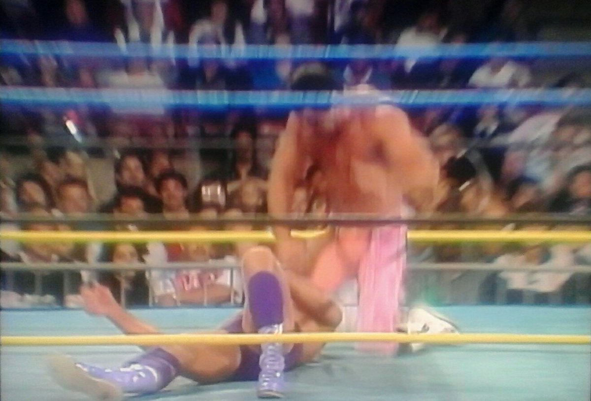 Mundo840's tweet photo. Rude fists Flair from the top rope. This has been a hell of a match!!! #FallBrawl93 https://t.co/qjrky0xyS7