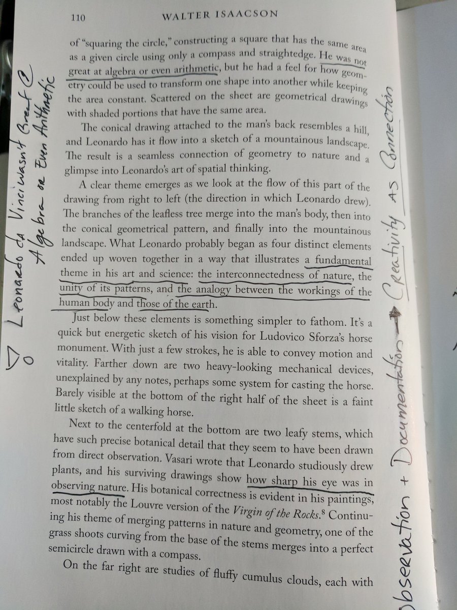 kalebrashad's tweet photo. Not great at algebra or even arithmetic, but through OBSERVATION &amp; DOCUMENTATION Leonardo da Vinci made uncommon CONNECTIONS via Walter Isaacson #CREATIVITYnotMAGIC https://t.co/QvBnp5Dsux
