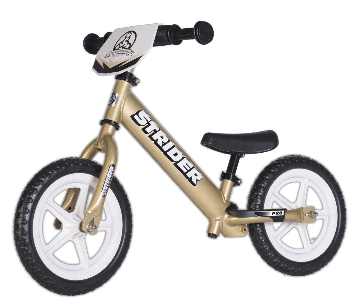 BalanceBikesCa's tweet photo. The Limited Edition 10th Anniversary Gold Strider Pro 12" is the lightest Strider on the market at only 5.6 lbs! https://t.co/8MVRZpfTpn https://t.co/UG9QG5kLmO