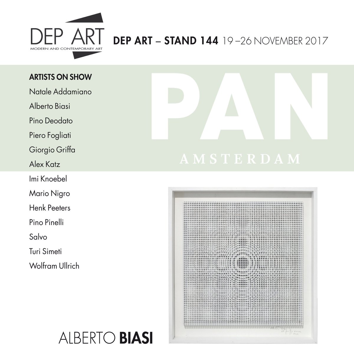 DepArtGallery's tweet photo. Next fair: PAN AMSTERDAM, from 19 to 26 November 2017
Dep Art Gallery stand 144
#turisimeti #albertobiasi #pinopinelli #pan2017 #2017pan https://t.co/5niMGeL2Go