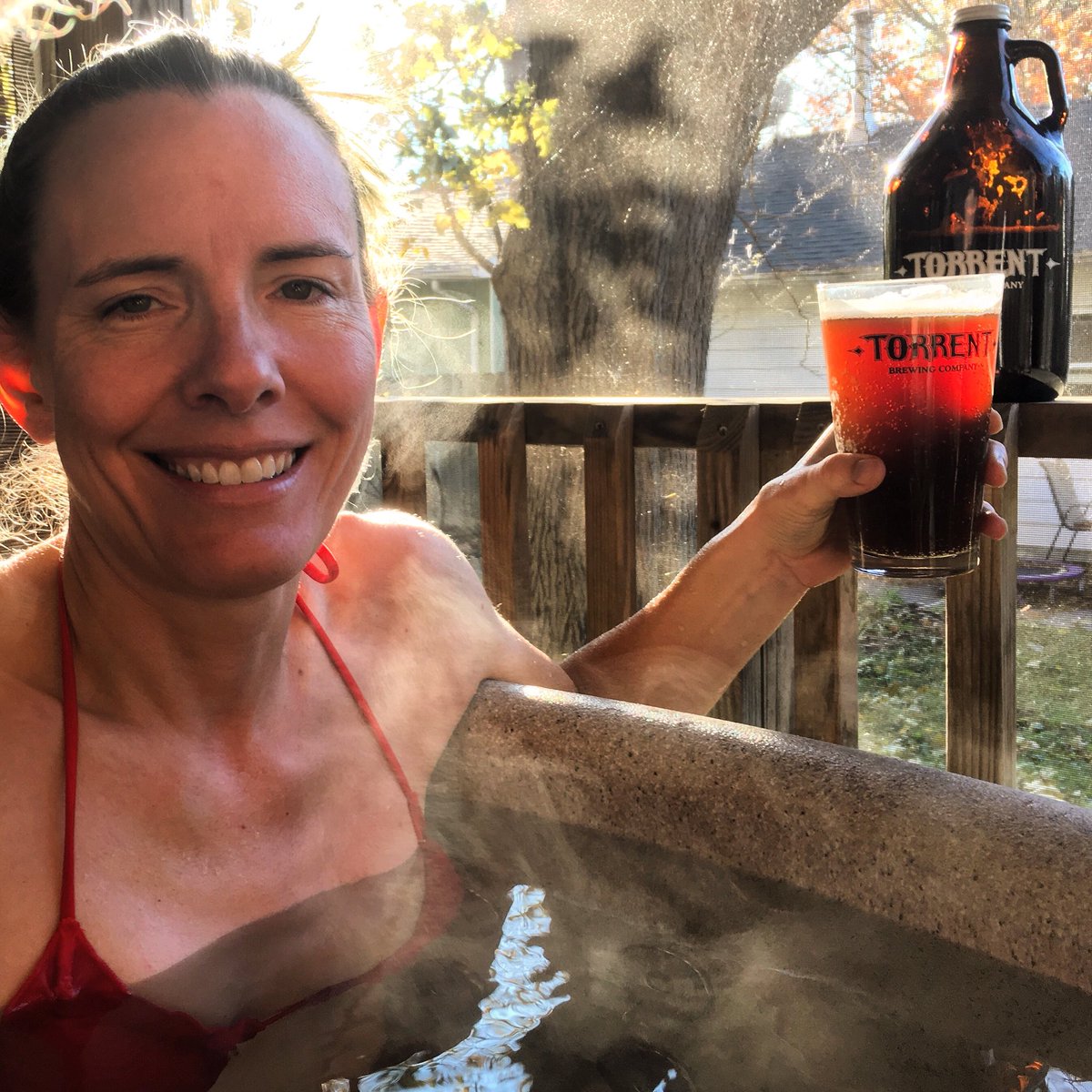 Twgate's tweet image. Warming up with a couple beers after riding today.  Thanks @torrentbrewing for the free Bday growler.  #ames #beer #drinklocal #craftbeer