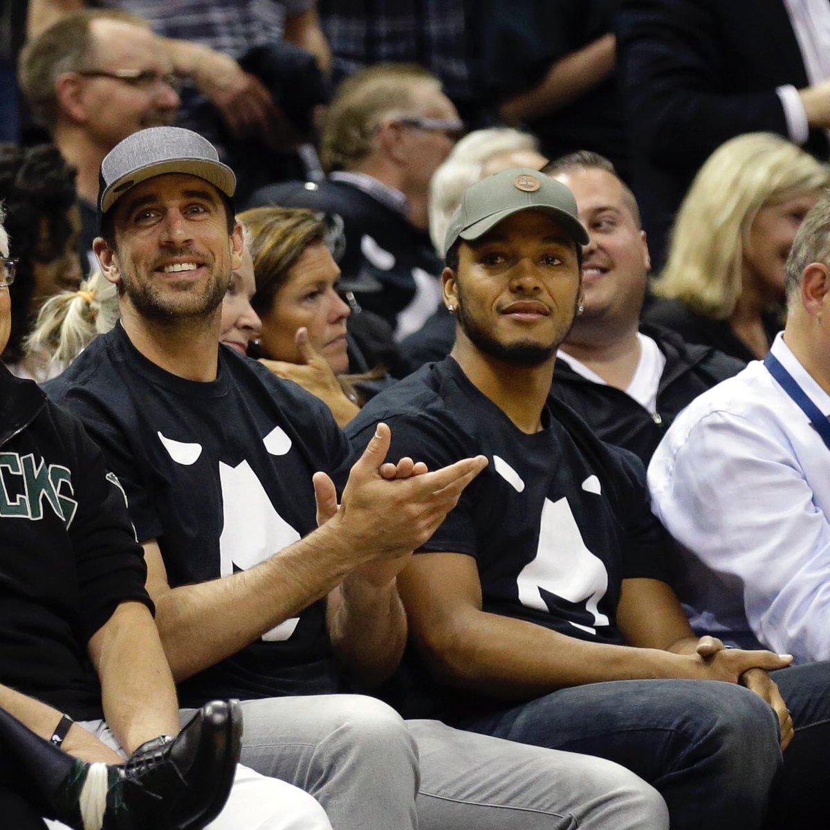 Bucks's tweet photo. Congratulations to @bretthundley7 and the @packers on the W!! 

#GoPackGo https://t.co/2VxzOmrjqg