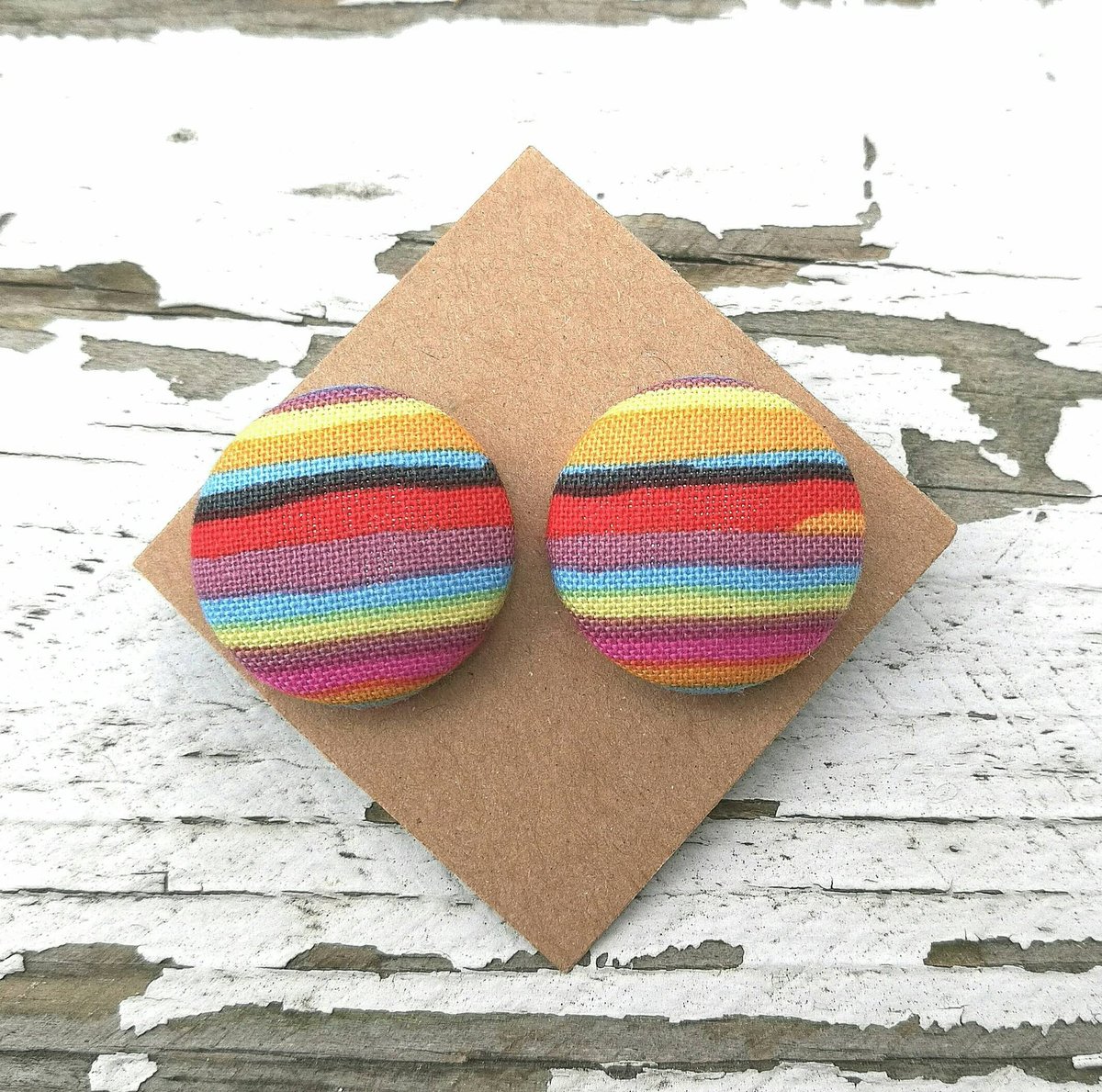 AveryINFP's tweet photo. Excited to share the latest addition to my #etsy shop: Fabric Button Post Earrings - Bright Multicolor Stripes - 3/4" #jewelry #earrings #coverbuttons #fabricearrings #fabricposts #unique #giftsforher #buttonearrings #fabricbuttonposts https://t.co/cM60NQOu2G https://t.co/8sW7QaHGcp