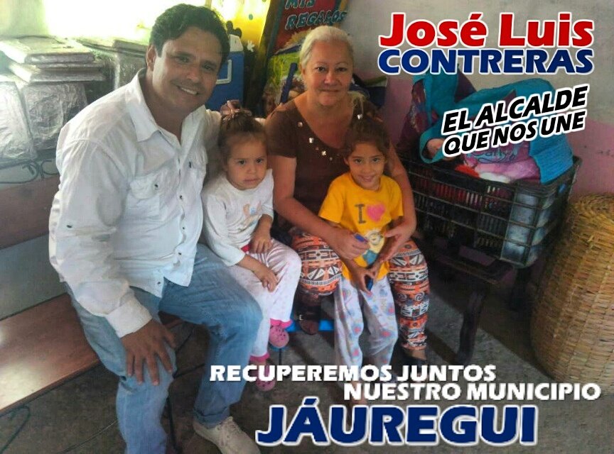 Capacidad de gerencia, honestidad, juventud, humildad y sobre todo compromiso social, nos identifica.

Juntos vamos a recuperar el municipio Jáuregui.

JOSÉ LUIS CONTRERAS
"El alcalde que nos une"

#jauregui #lagrita #joseluiscontreras #elalcaldequenosune