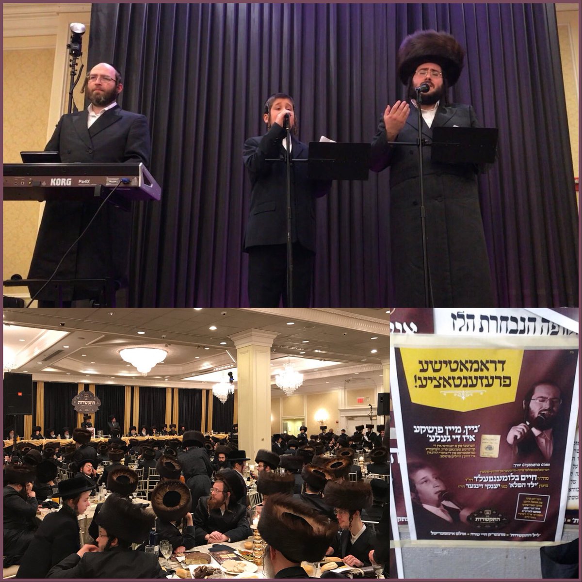 It’s been an amazing experience writing, producing and performing at last night’s “Kollel Chibas Yerushalayim Dinner” in Williamsburg, with Hayeled Yanky Singer, and @yossi_eidlisz on keys!