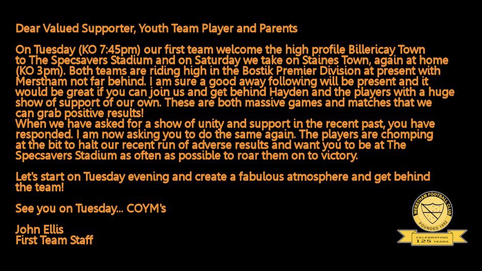 A message to all supporters!
#moatsiders #coym