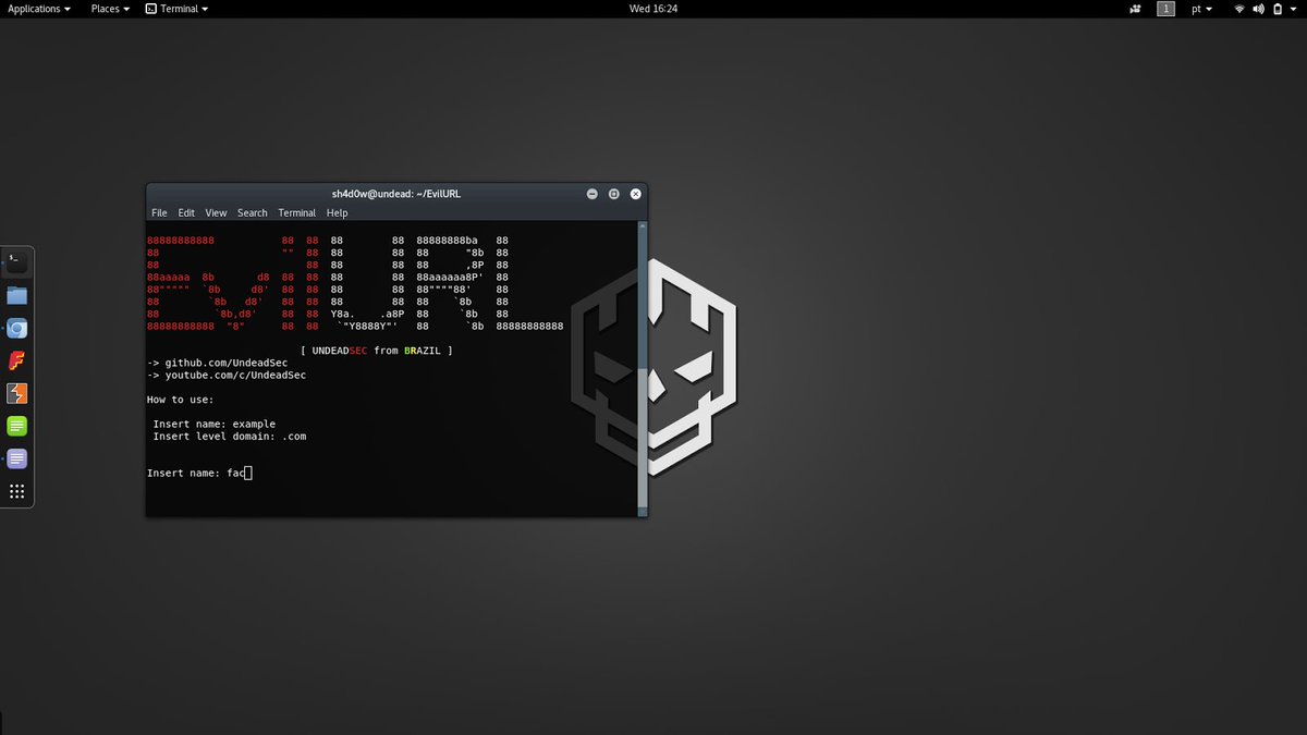 KitPloit's tweet image. EvilURL - An Unicode Domain Phishing Generator for IDN Homograph Attack goo.gl/395KjV #DomainPhishing #EvilURL #Kali #KaliLinux