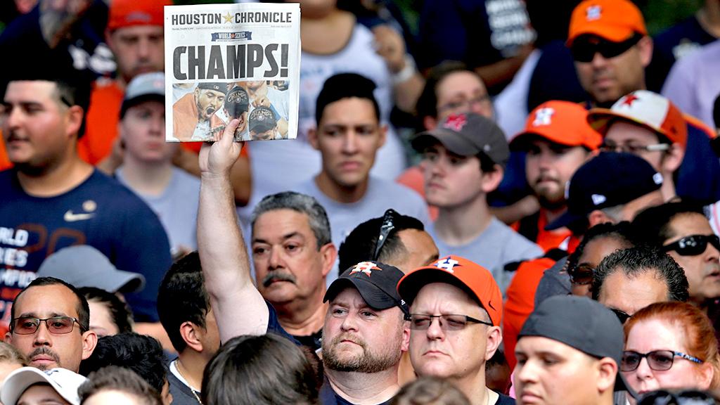 MLB's tweet photo. Some news never gets old. Right, @astros fans? #CHAMPS https://t.co/BUR6amgCSn