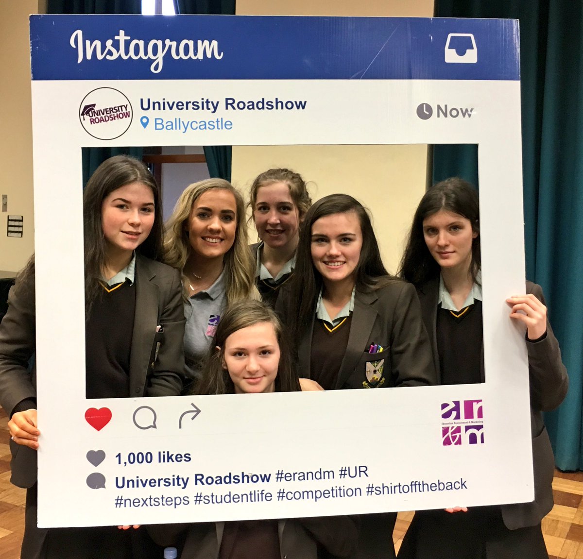 EdRecruitMarket's tweet photo. We had a great #UniversityRoadshow in @CpcBallycastle! Thanks for having us @CareersCPC #UR2017 #PastPupils https://t.co/z8ZqKB3uKJ