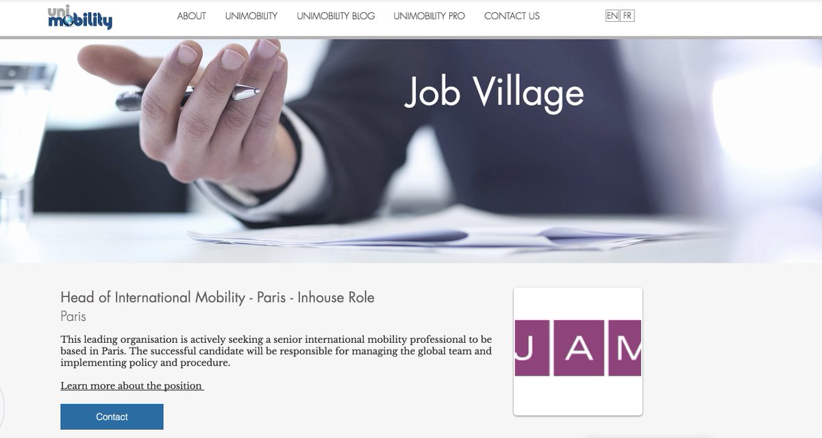 UniMobility's tweet photo. New job opportunity from @JAMMobility : Head of International Mobility - Paris - Inhouse Role
Visit the @UniMobility Job village https://t.co/WRSjGlIAyb  
#Recruiting #globalmobility #unimobility #expatriate https://t.co/w7l1l1HLZA