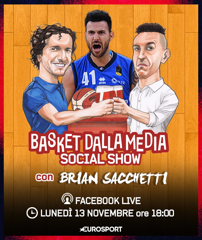 E domani, proprio a Brescia, si alzerà il sipario sul nostro Social Show con #BasketDallaMedia

Guest Star ? <a href="/BrianSacchetti/">Brian Sacchetti</a> della @LeonessaBrescia 🔝🍺🏀 ►bit.ly/2zF378b