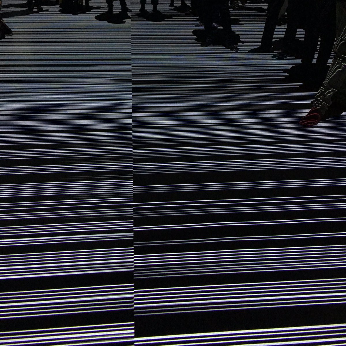 katemclean's tweet photo. #hokeykokeyeffect on #projectedstripedfloor #everythingatonce #visualinterference https://t.co/mwu5iFDFji