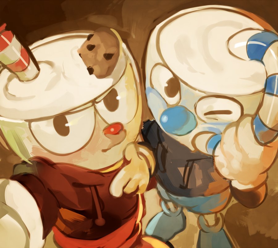 red mugman and blue cuphead are really cutepic.twitter.com/M4peYtwlpT.