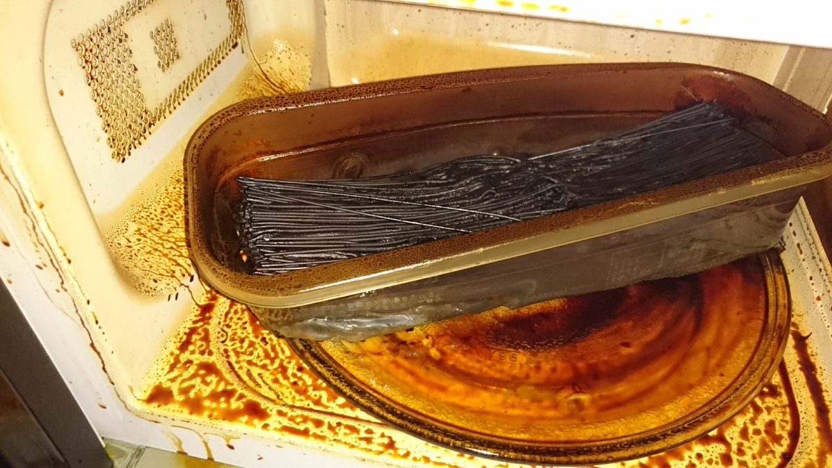 レンジで茹でパスタ したらお線香の束が出来たでござる Togetter